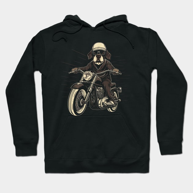 Breeze & Chrome: Easy Rider Vibes Biker Cool Dog Hoodie by Kibo2020